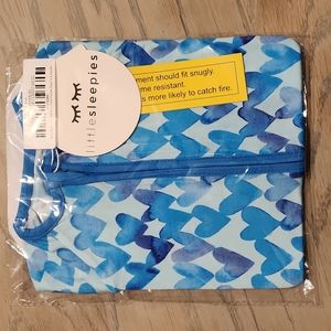 Blue Watercolor Hearts Bamboo Zippy